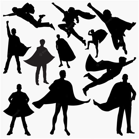 silhouette of superheroes